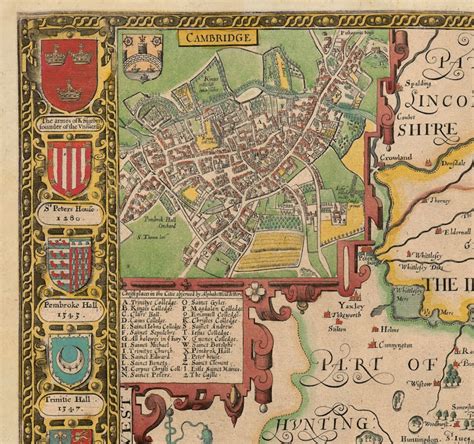 Old Map Of Cambridgeshire 1611 By Speed Cambridge Etsy Uk