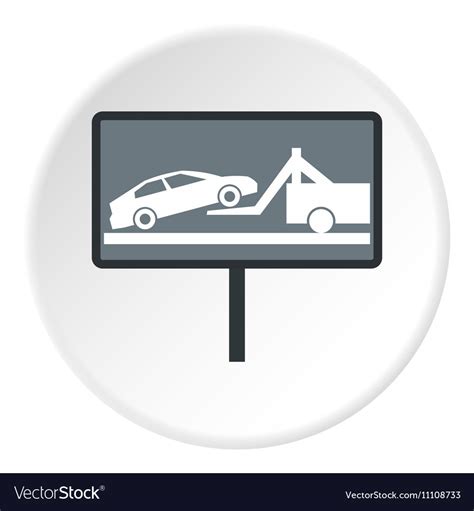 Sign Evacuation Cars To Impound Yard Icon Vector Image