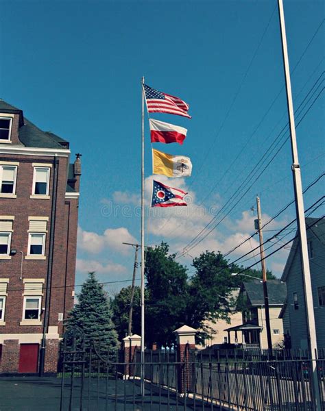 American Polish And Catholic Flags Stock Photo Image Of Cleveland