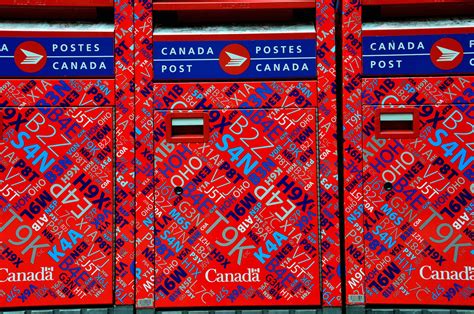 Colorful Red Post Office Boxes In Vancouver Canada Encircle Photos