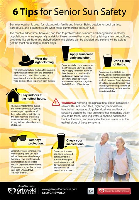 Infographic 6 Tips For Senior Sun Safety Heart Disease Prevention