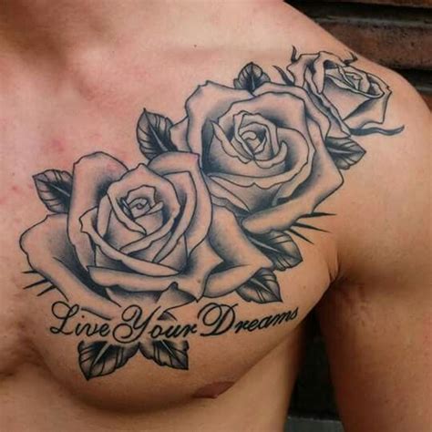 Rose Tattoos On Chest