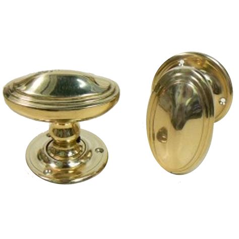 Snobsknobs Edwardian Brass Oval Doorknobs Snobsknobs