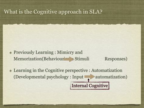 Ppt The Cognitive Approach In Sla Powerpoint Presentation Free
