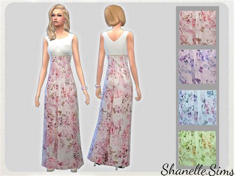 Floral Maxi Dress By Shanellesims At Tsr Sims 4 Updates
