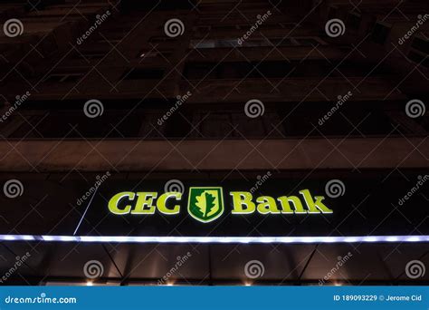 Cec Bank Logo In Front Of A Local Bank In Bucharest Editorial Stock