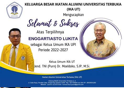 Ucapan Selamat Dan Sukses Ketua Ika Upi Alumni Ut