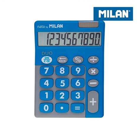Blister Calculadora Duo Digitos Azul Teclas Grandes Milan Alelka Com