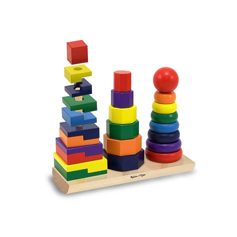 Melissa And Doug Geometric Stacker Multicolor Wooden Educational