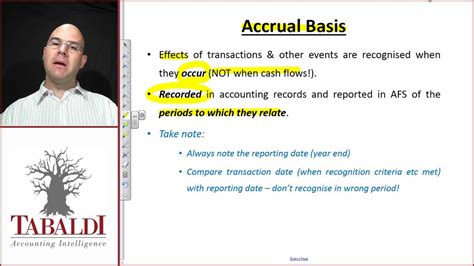 Accrual accounting gives a better indication of business performance because it shows when income and expenses occurred. Underlying Assumptions of General Purpose Financial ...