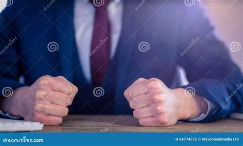 Angry Businessman With Closed Fists Stock Image Image Of Clenched