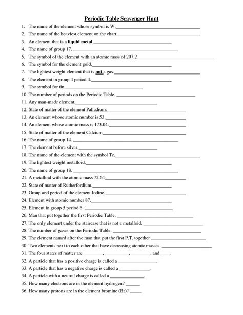 An organized table worksheet due answer key also 56 great. Periodic Table Webquest Worksheet 2 Answer Key | Awesome Home