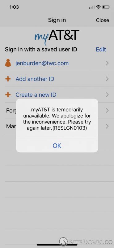 I Cant Access Myatandt App Atandt Site Down Report