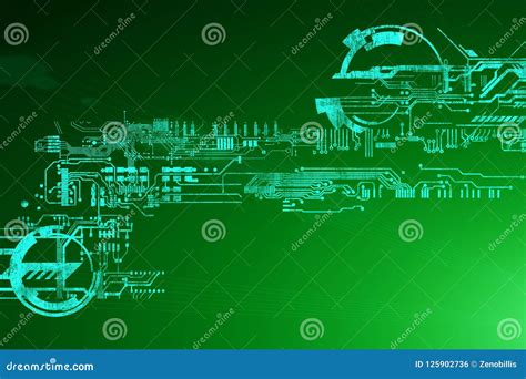 Abstract Futuristic Cyber Technology Background Sci Fi Circuit Design