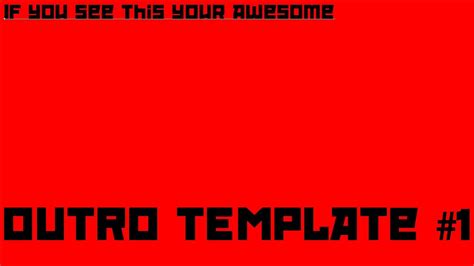 Red Outro Template Youtube