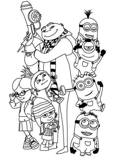 This minion coloring page features stuart in the form of an evil minion. Desenho de Gru e os Minions para colorir - Tudodesenhos