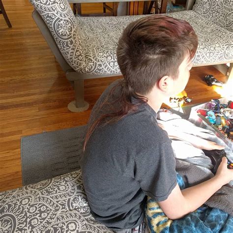 boy with long rattail | Rat tail haircut, Haircut funny, Boys haircuts