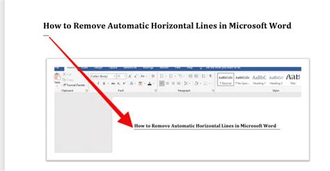 How To Remove Automatic Horizontal Lines In Microsoft Word