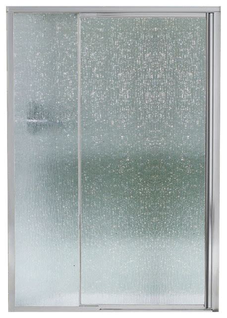 sterling vista pivot ii framed pivot shower door silver with rain glass texture contemporary