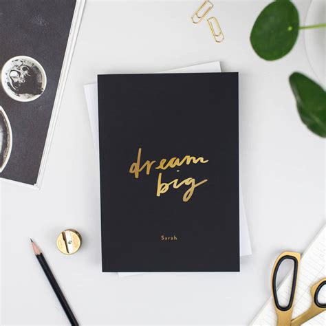 Dream Big Foil Personalised Notebook By Old English Company