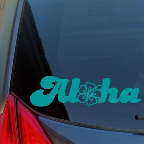 Aloha Hibiscus Flower Vinyl Sticker Decal Hawaii Hawaiian Lei Flower
