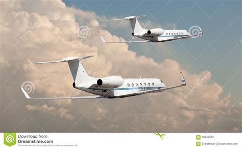Two Private Jets Flying Side By Side Stock Photo Image Of Flight