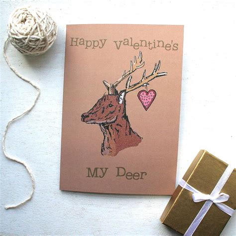 Woodland Deer Valentines Card By Laura Crow