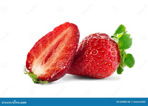 Whole And Sliced Strawberries Stock Photo Image Of Vegetarian Leaf