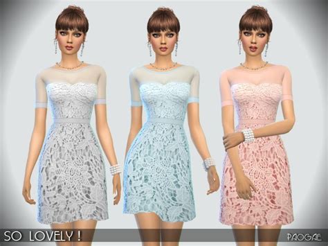 Paogaes Solovely Dresses Sims 4 Clothing Sims
