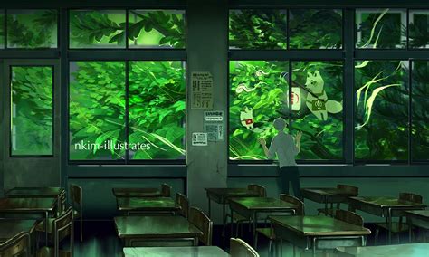 © Copyright Protected All Rights Reserved Anime Scenery Green Art