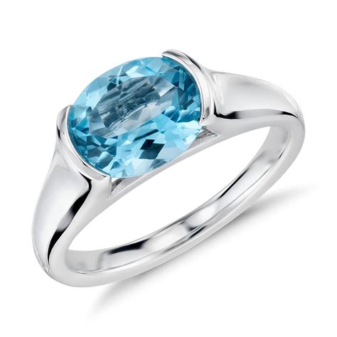 Blue Topaz Oval Ring In Sterling Silver 10x8mm Blue Nile