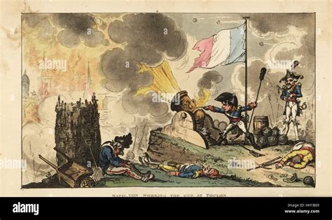Napoleon Working The Gun At The Siege Of Toulon 1793 Handcoloured