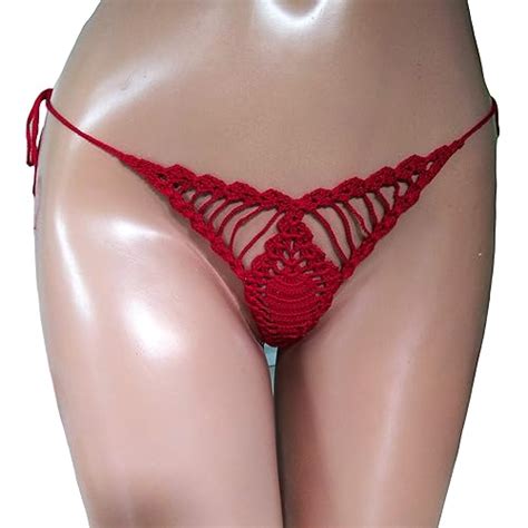 Amazon Com Crochet Extreme Micro Bikini Bottom G String Thong Bikini Bottom For Sunbathing