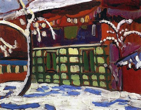 Gabriele Münter Germany 1877 1962 House With Snow Covered Trees 1908