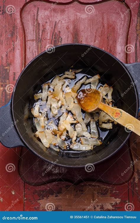 Frying Lard Stock Image Image Of Ironcast Lards Preparing 35561451