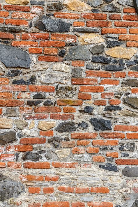 Old Worn Brick And Stone Wall High Quality Abstract