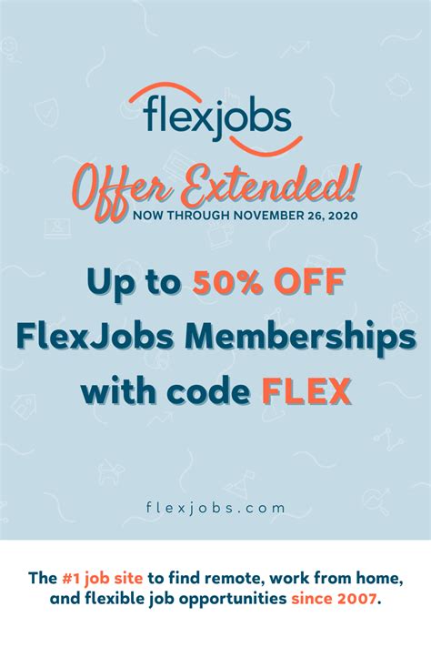 Save Up To 50 On A Flexjobs Membership With Code Flex Remote Jobs Work From Home Jobs