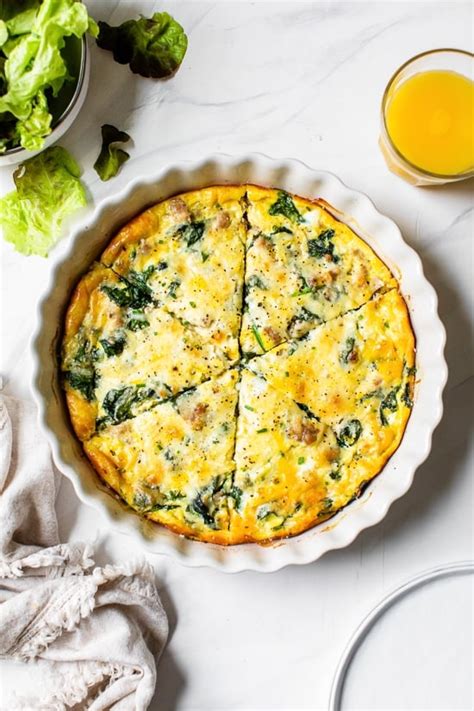 Crustless Sausage And Spinach Quiche Eating Healthy Blog