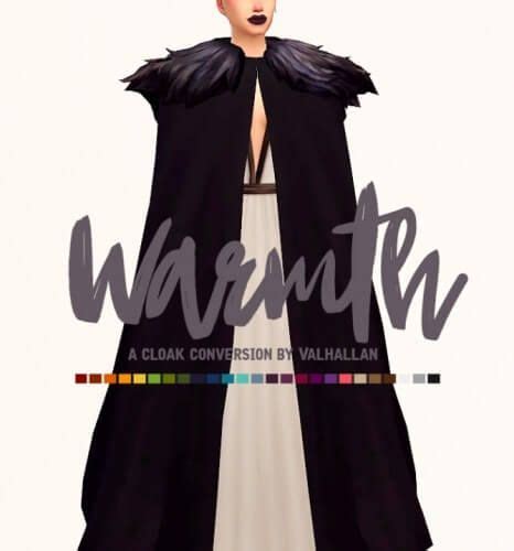 Warmth Cloak Conversion By Valhallan For The Sims 4 Spring4sims