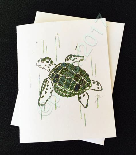 Sea Turtle Greeting Card Sea Turtle Greeting Cards Etsy