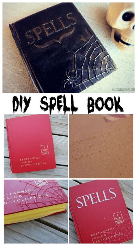 Diy Halloween Spell Book Made With Hot Glue Paint And Chipboard Diy