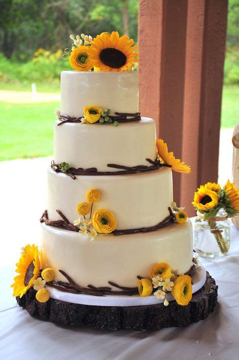 Sunflower Wedding Cakes Ideas Sunflower Wedding Wedding Wedding Cakes