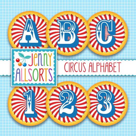 Circus Alphabet Clipart Digital Circus Letters Scrapbook Etsy
