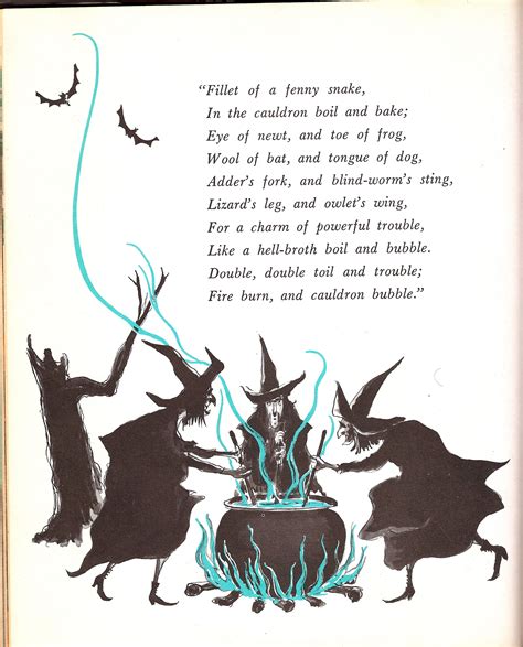 Macbeths Witches Illustration From Vintage Halloween Book I Learned