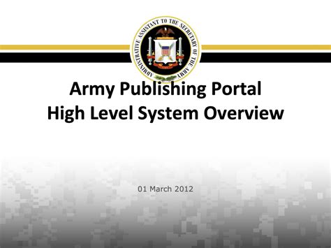 Army Publishing Portal Overview Powerpoint Ranger Pre Made Military