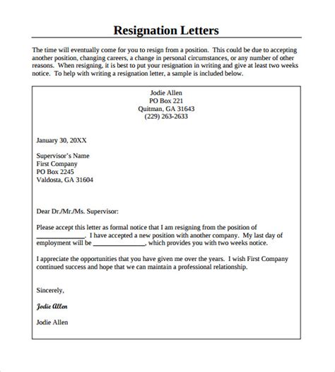 Free 8 Resignation Letter Templates In Pdf Hot Sex Picture