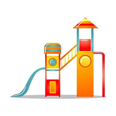 Kids Playground Complex With Ladder Suspension Bridge Tower Vector
