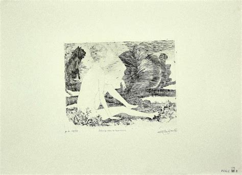 Leo Guida Sibyl With Lioness Etching On Paper 1970 For Sale At Pamono