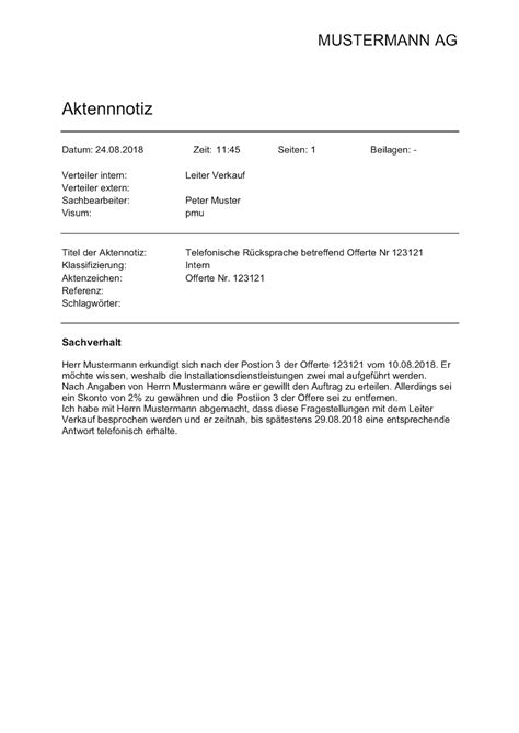 * digitales wörterbuch der deutschen sprache „aktenvermerk. Aktennotiz Vorlage - kostenlose Word-Vorlage | Muster ...