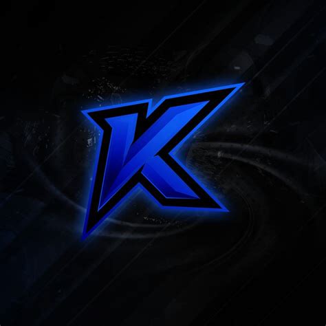 The Letter K Is Illuminated In Blue And Black